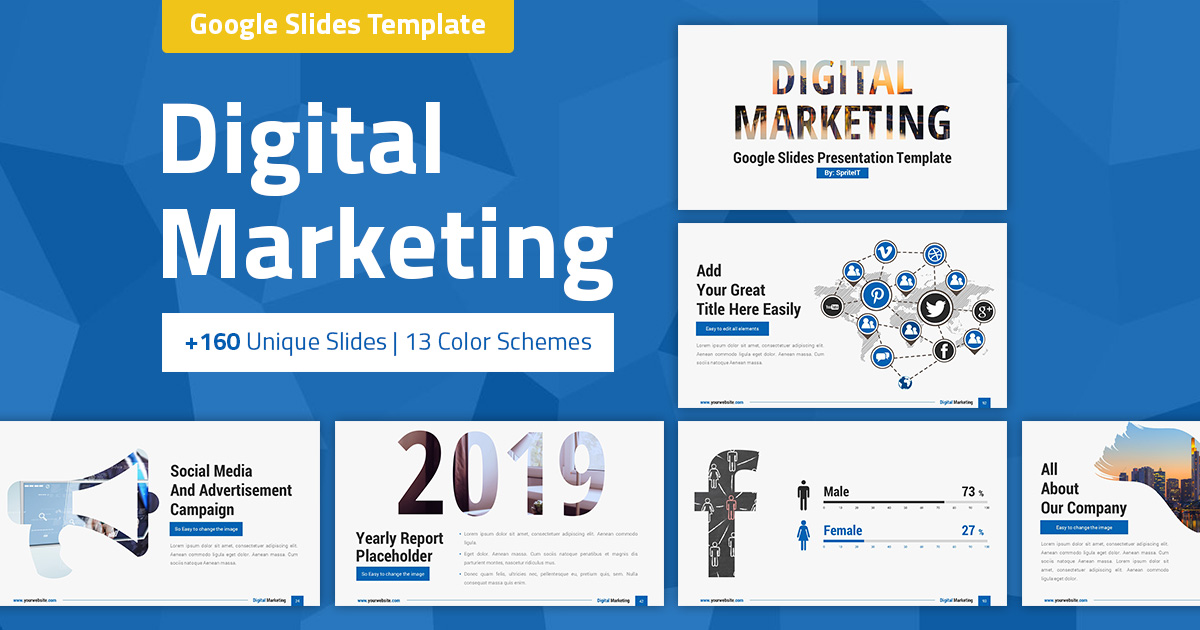 Digital Marketing and Social Media Google Slides Presentation Template