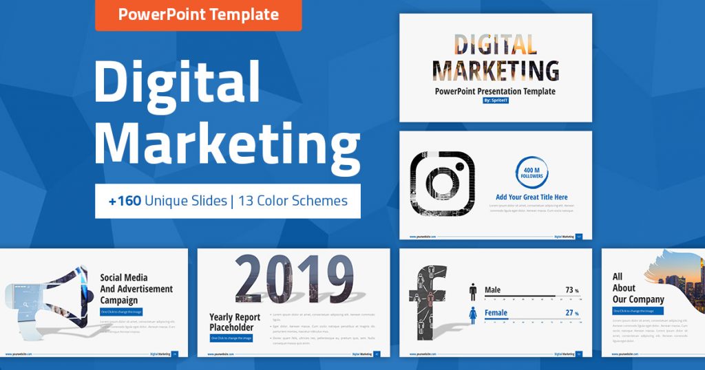 Digital Marketing and Social Media PPT Pitch Deck - SpriteIT