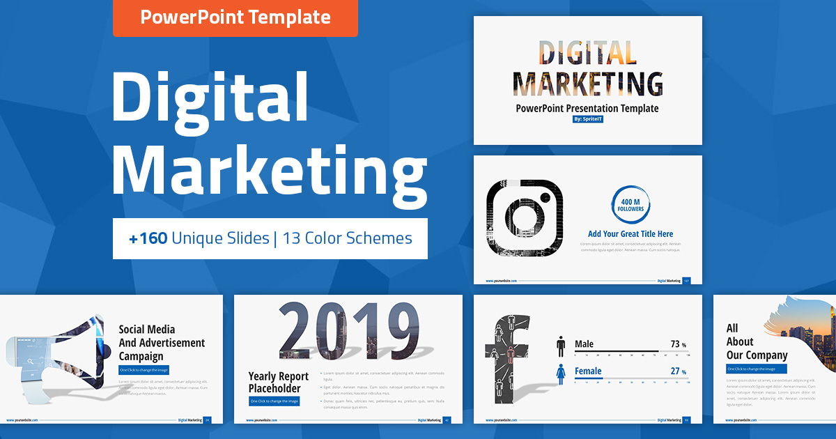 Digital Marketing and Social Media Powerpoint Presentation Template